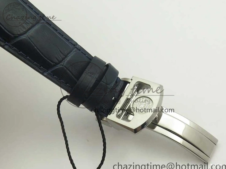 MIROTIME 0111 Cozy Portuguese Tourbillon IW5463 SS ZF Best Edition White Dial Blue Hands on Blue Leather Strap 7172